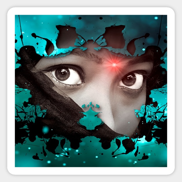 Looking At You Spooky but attractive eyes. Looks Great on a Poster Design Sticker by Abstractdiva